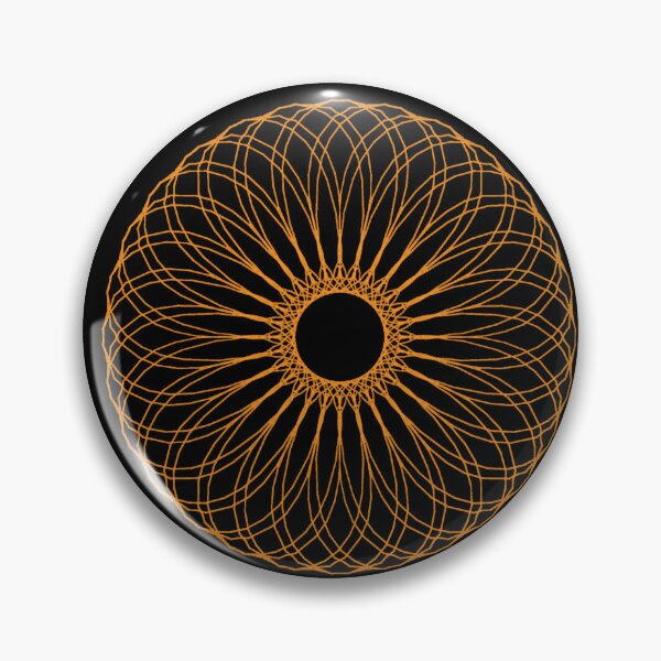 Item preview, Geometric, Orange donut on black.. Intricate, shaped circle design designed and sold by tinytiger77.