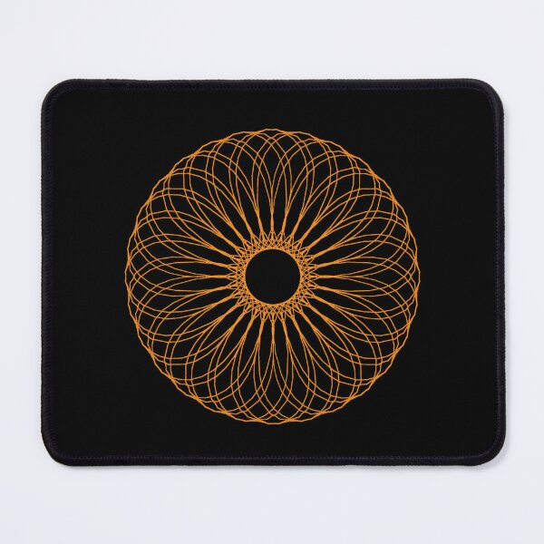 Item preview, Geometric, Orange donut on black.. Intricate, shaped circle design designed and sold by tinytiger77.