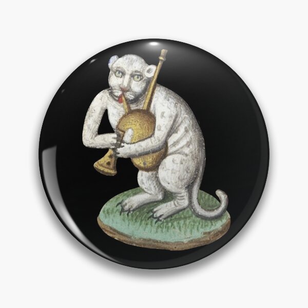 Item preview, Medieval white cat leopard animal creature Playing Music - Middle Ages Art designed and sold by Qrhoo.