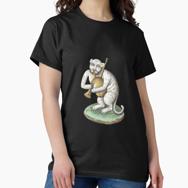 Item preview, Medieval white cat leopard animal creature Playing Music - Middle Ages Art designed and sold by Qrhoo.
