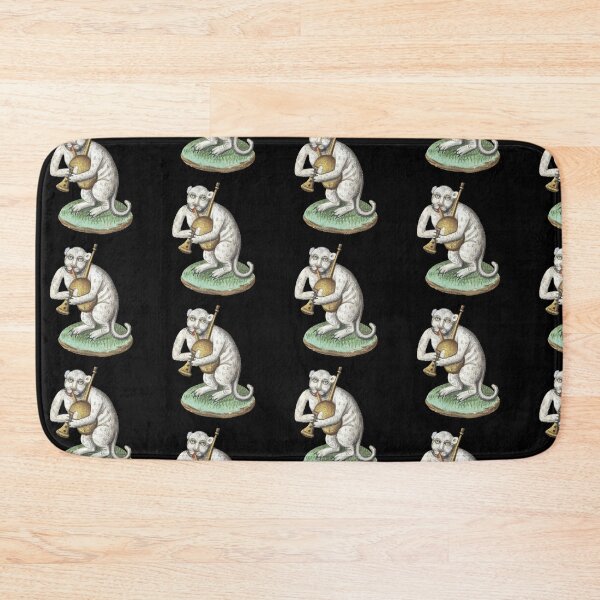Item preview, Medieval white cat leopard animal creature Playing Music - Middle Ages Art designed and sold by Qrhoo.