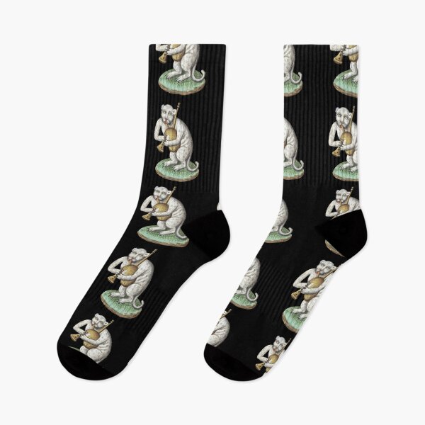 Item preview, Medieval white cat leopard animal creature Playing Music - Middle Ages Art designed and sold by Qrhoo.