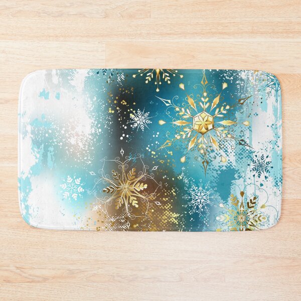 Item preview, Blue background with Gold Snowflakes designed and sold by Blackmoon9.