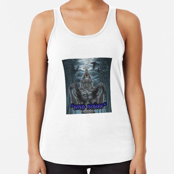 Emo wolf is mad Racerback Tank Top