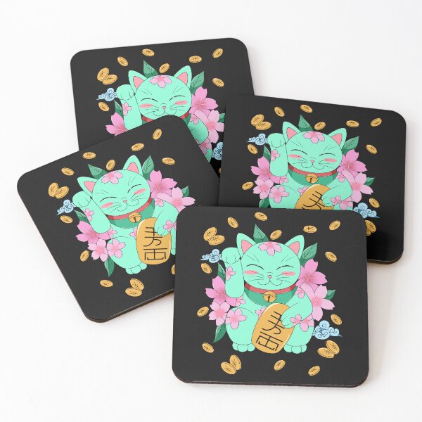 Item preview, Maneki neko with cerezo flower japanese  designed and sold by Natsukittyart.