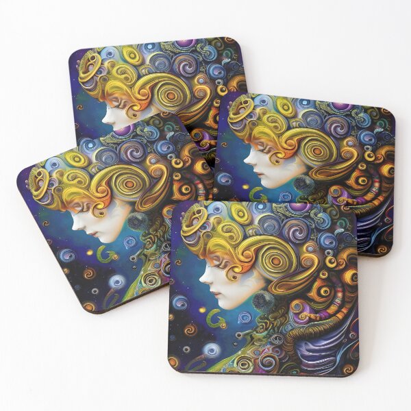 Artikelvorschau, Ornamental swirly girl portrait entworfen und verkauft von 4Seasons.