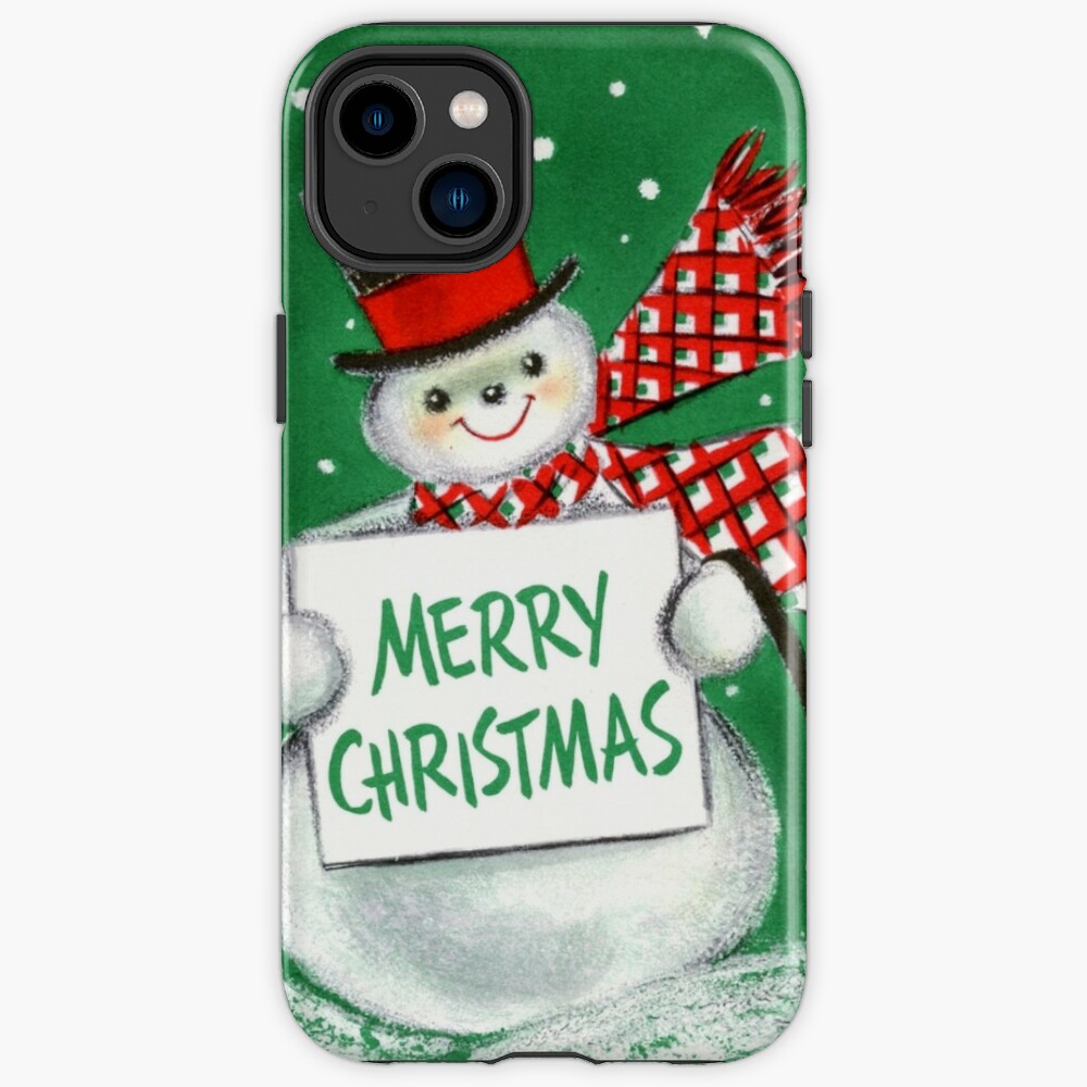 Vintage Christmas Snowman iPhone Case for Sale by AllVintageArt