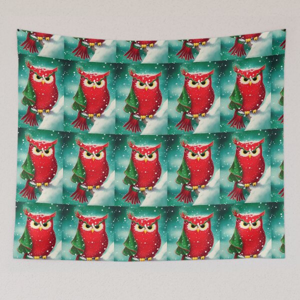 Aperçu de l'œuvre KATE LA HIBOU EST GRONDINE À PROPOS DE SON PULL DE NOËL ROUGE créée et vendue par sailorsam1805.