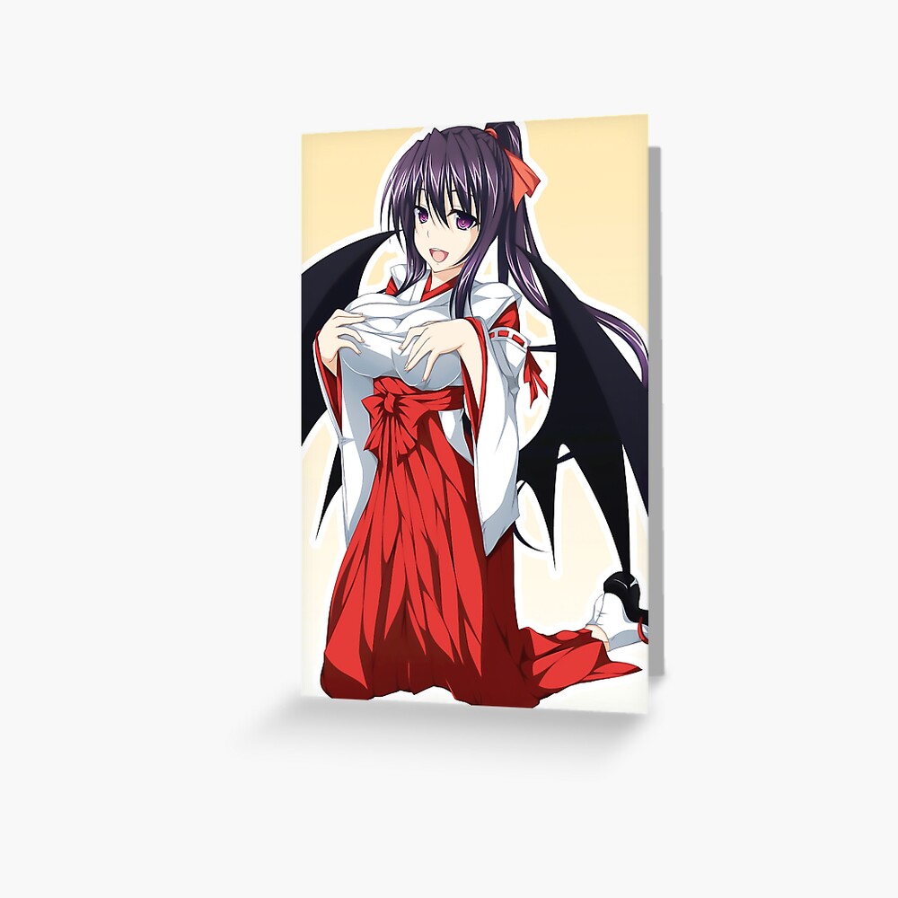 High School DxD Akeno Himejima Anime Girl Waifu Greeting Card for