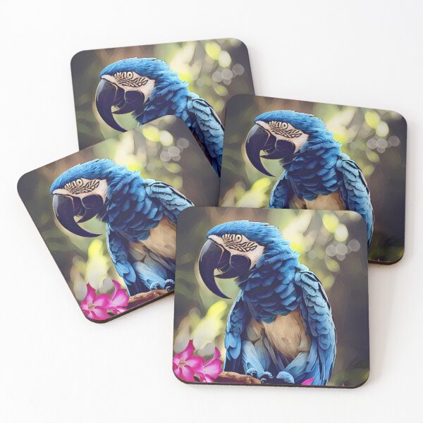Item preview, Brazilian Blue Macaw With Hibiscus Flowers designed and sold by Heathermarie321.