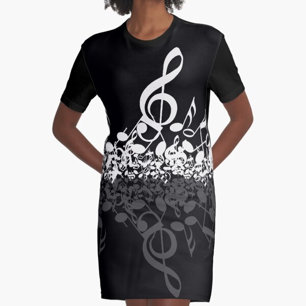 Musical Notes Graphic T-Shirt Dress