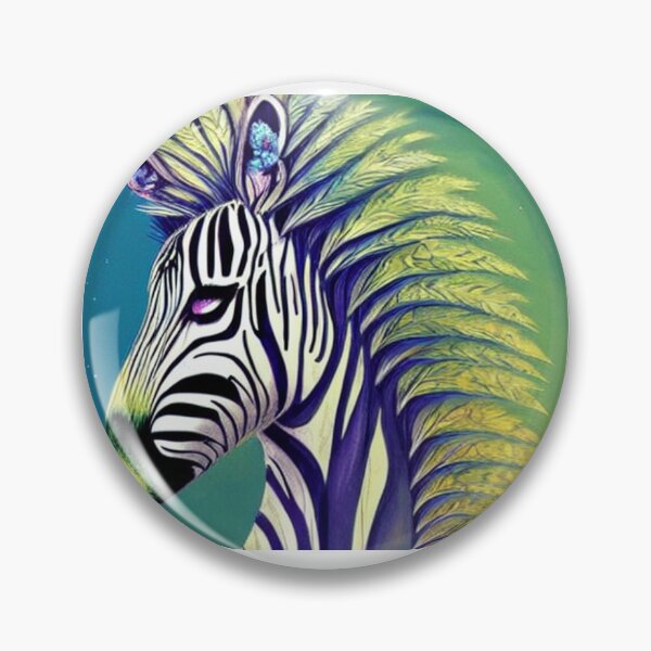 Item preview, African Zebra with green nature tones, Majestic, Fantasy and futuristic  designed and sold by Huesoffun.