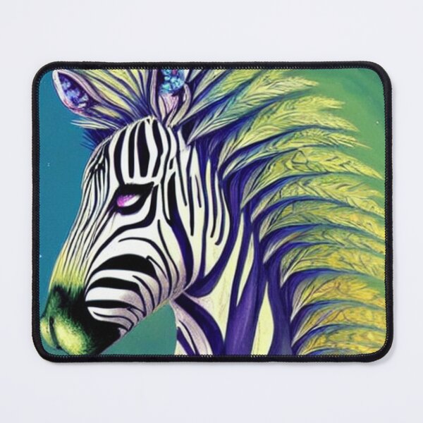 Item preview, African Zebra with green nature tones, Majestic, Fantasy and futuristic  designed and sold by Huesoffun.