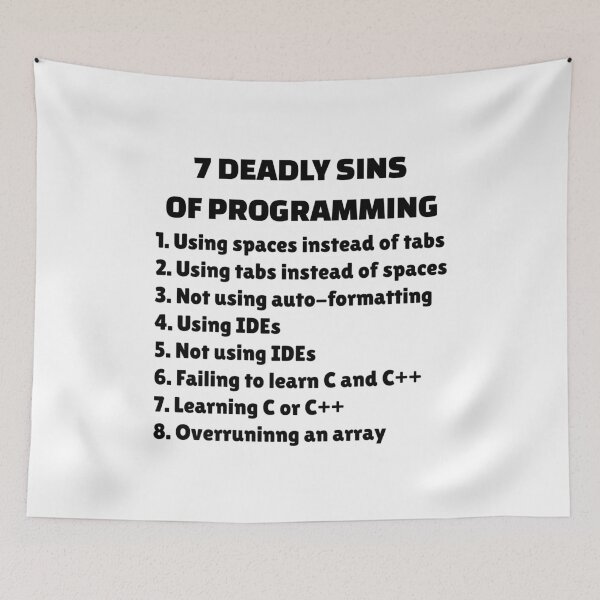 Item preview, 7 Deadly Sins of Programming - Funny Programmer Humor designed and sold by farhanhafeez.