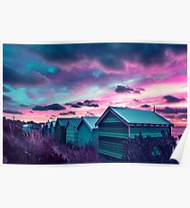 Brighton Beach Sunset Poster