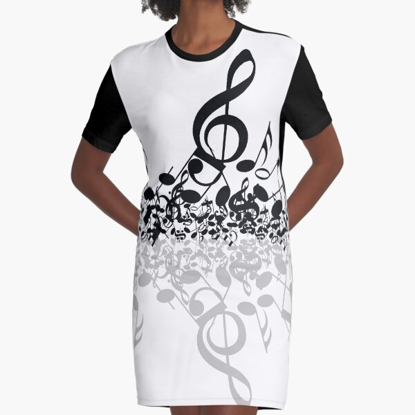 Musical Notes Graphic T-Shirt Dress