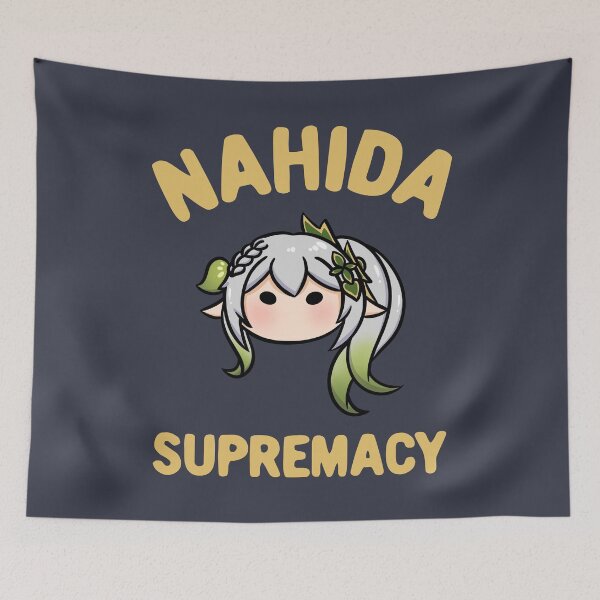 Item preview, Genshin Impact Nahida supremacy chibi head text | Morcaworks designed and sold by Morcawork.