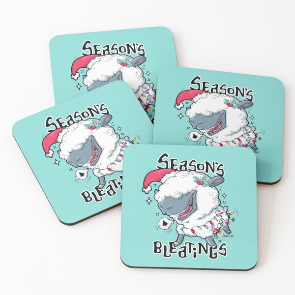 Item preview, Season's bleatings sheep Christmas pun designed and sold by SPIRIMAL.