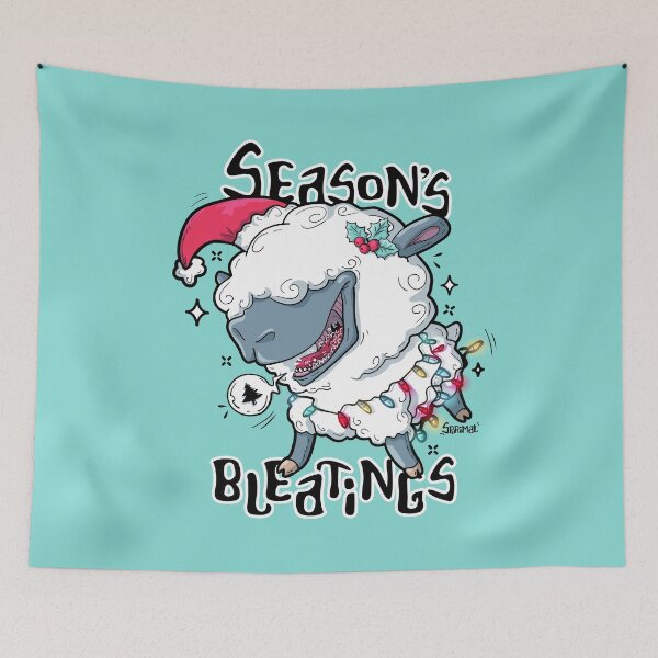 Item preview, Season's bleatings sheep Christmas pun designed and sold by SPIRIMAL.