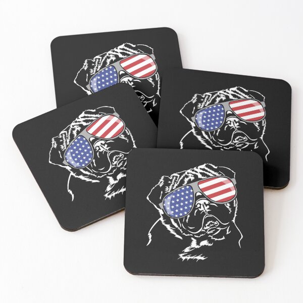 Item preview, Pug American Flag Sunglasses Patriotic Dog designed and sold by dogarts.