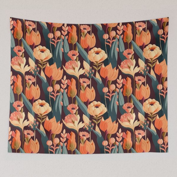 Aperçu de l'œuvre Motif floral d'automne marron créée et vendue par FantasyPatterns.