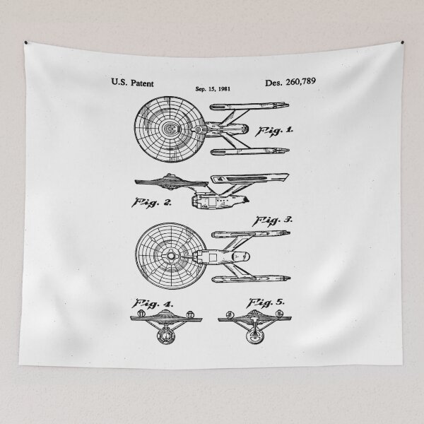 Item preview, Star Ship Patent - Science Fiction Fan Space Craft Art - White designed and sold by patentpress.