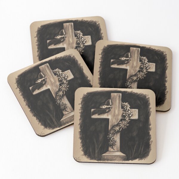 Item preview, A Lonely Grave - Vintage Looking Halloween Drawing designed and sold by TAGartShop.