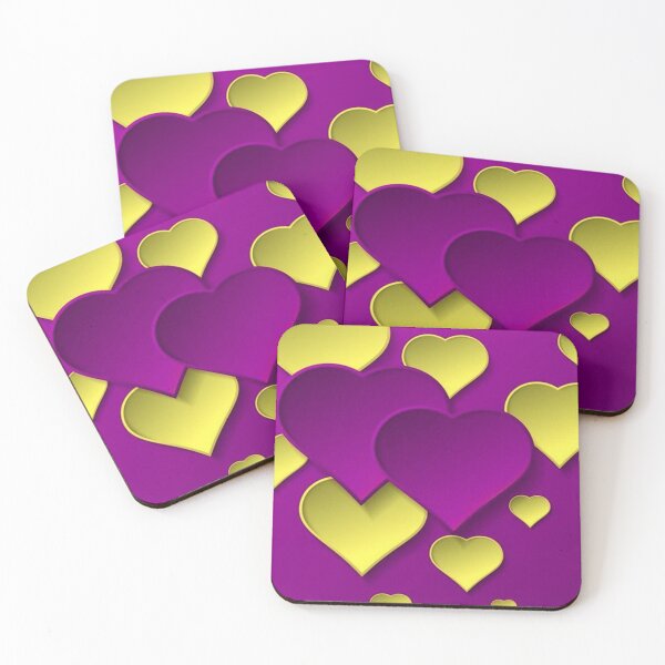 Item preview, Corazones amarillos y morados designed and sold by NengShop.
