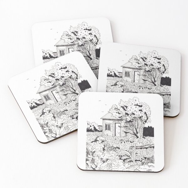 Item preview, Tiny Farmhouse Di Linh Vietnam Pen and Ink Illustration designed and sold by Wall-Art-Sketch.