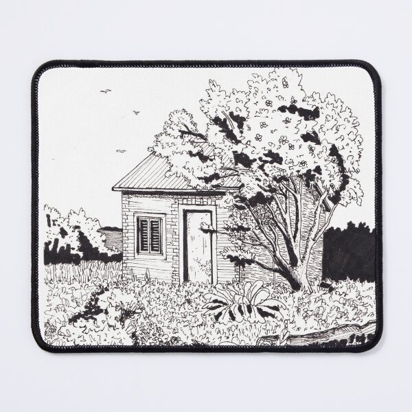 Item preview, Tiny Farmhouse Di Linh Vietnam Pen and Ink Illustration designed and sold by Wall-Art-Sketch.