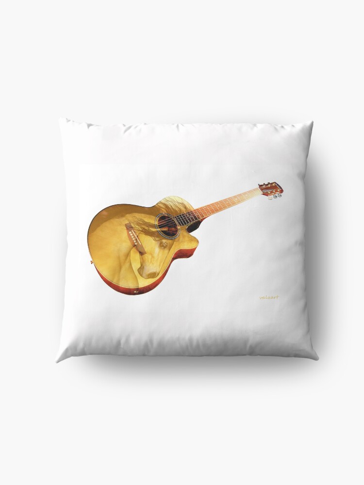 Alternate view of The guitar is a lady Floor Pillow