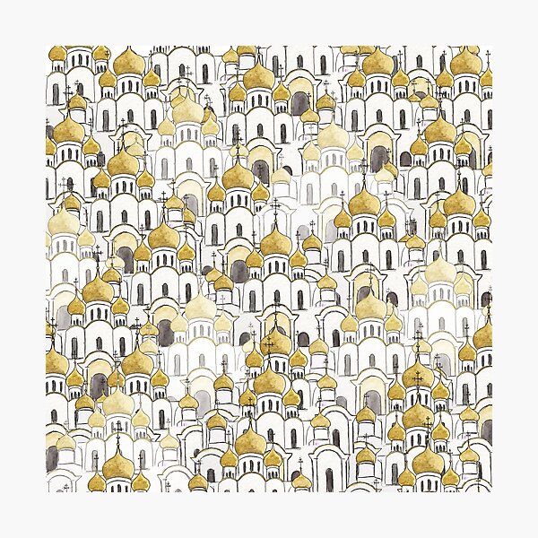 Item preview, Golden Russian Cathedral Church pattern  designed and sold by ColorandColor.