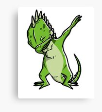 Funny Dabbing Iguana Canvas Print