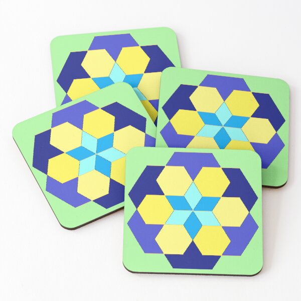 Item preview, star blue yellow hexagon color  designed and sold by miaterinka.