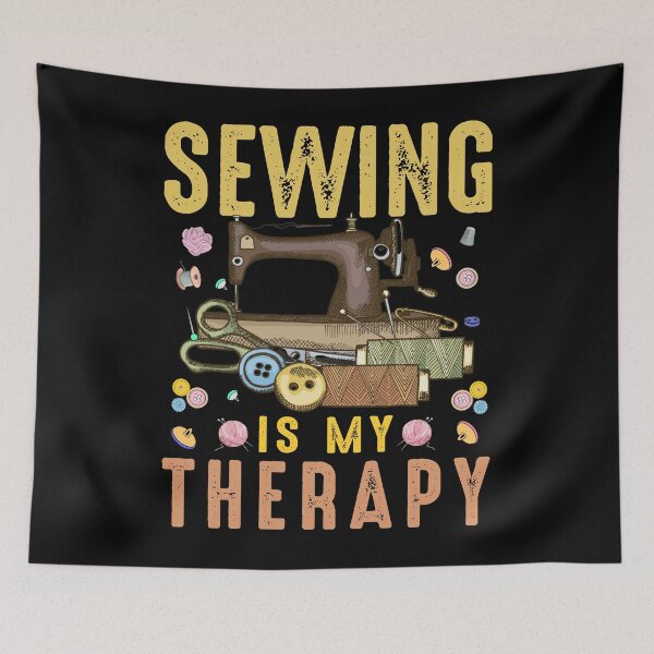 Item preview, Funny Sewing Is My Therapy Loves designed and sold by Teeloony.