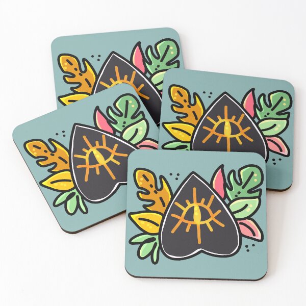 Item preview, Witchy Ouija Spirit Board Planchette & Leaves (Spring / Pastel) designed and sold by almaasi.