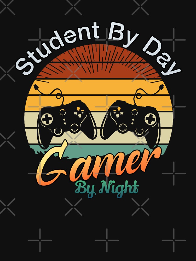 Discover Slogan メンズ レディース Tシャツ Student By Day Gamer By Night ファニー メメ