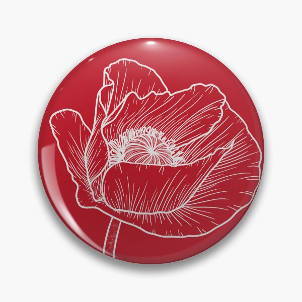 Item preview, Poppy White Fine Line Drawing designed and sold by BluebellPainter.