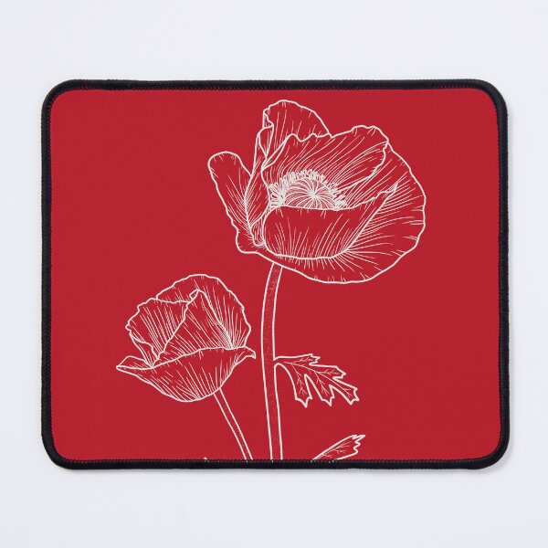 Item preview, Poppy White Fine Line Drawing designed and sold by BluebellPainter.