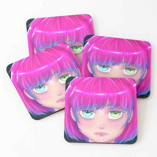 Item preview, Pinkhaired anime girl heterochromia  designed and sold by GiiReez.