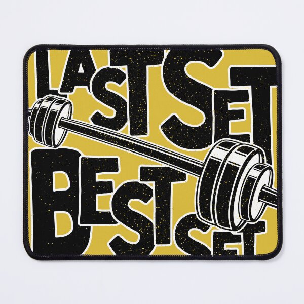 Item preview, Last Set Best Set - Workout Motivational Shirt with Barbell designed and sold by Gay-Koala.