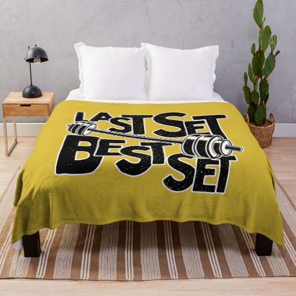 Item preview, Last Set Best Set - Workout Motivational Shirt with Barbell designed and sold by Gay-Koala.