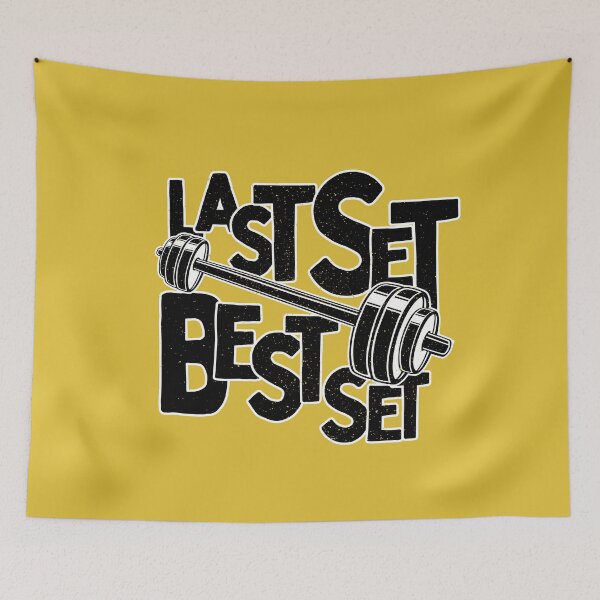 Item preview, Last Set Best Set - Workout Motivational Shirt with Barbell designed and sold by Gay-Koala.
