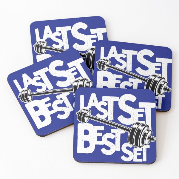 Item preview, Last Set Best Set - Workout Motivational Shirt with Barbell White designed and sold by Gay-Koala.