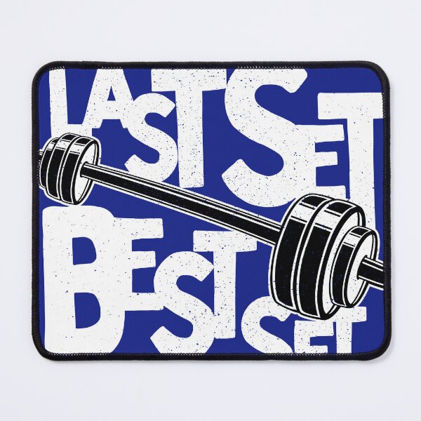 Item preview, Last Set Best Set - Workout Motivational Shirt with Barbell White designed and sold by Gay-Koala.