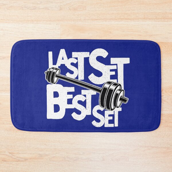 Item preview, Last Set Best Set - Workout Motivational Shirt with Barbell White designed and sold by Gay-Koala.