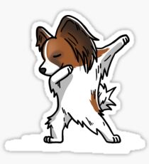 Funny Dabbing Papillon Dog Sticker