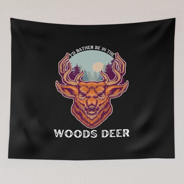 Item preview, Mens Funny Vintage Camper I'd Rather Be In The Woods Deer Hunting  designed and sold by Nicet-shirt1.