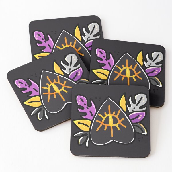 Item preview, Witchy Ouija Spirit Board Planchette & Leaves (Nonbinary Flag) designed and sold by almaasi.