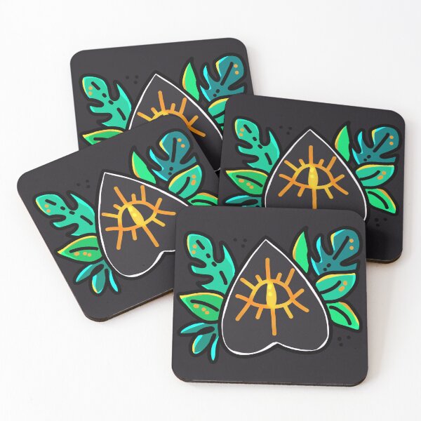 Item preview, Witchy Ouija Spirit Board Planchette & Leaves (Summer / Green) designed and sold by almaasi.